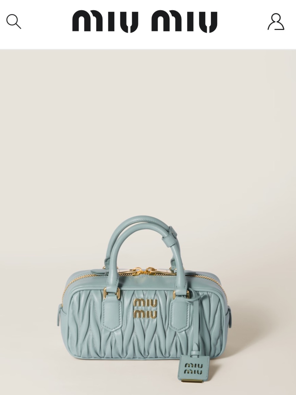 Miu Miu Powder Blue Matelassé Top-Handle Mini Bag‼️READ DESCRIPTION ‼️